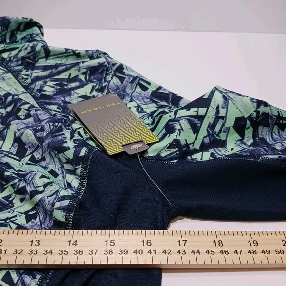 NWT Tek Gear Dry Tek 1/4 Zip Long Sleeve Shirt Top Women's Medium Navy Green - Picture 5 of 6